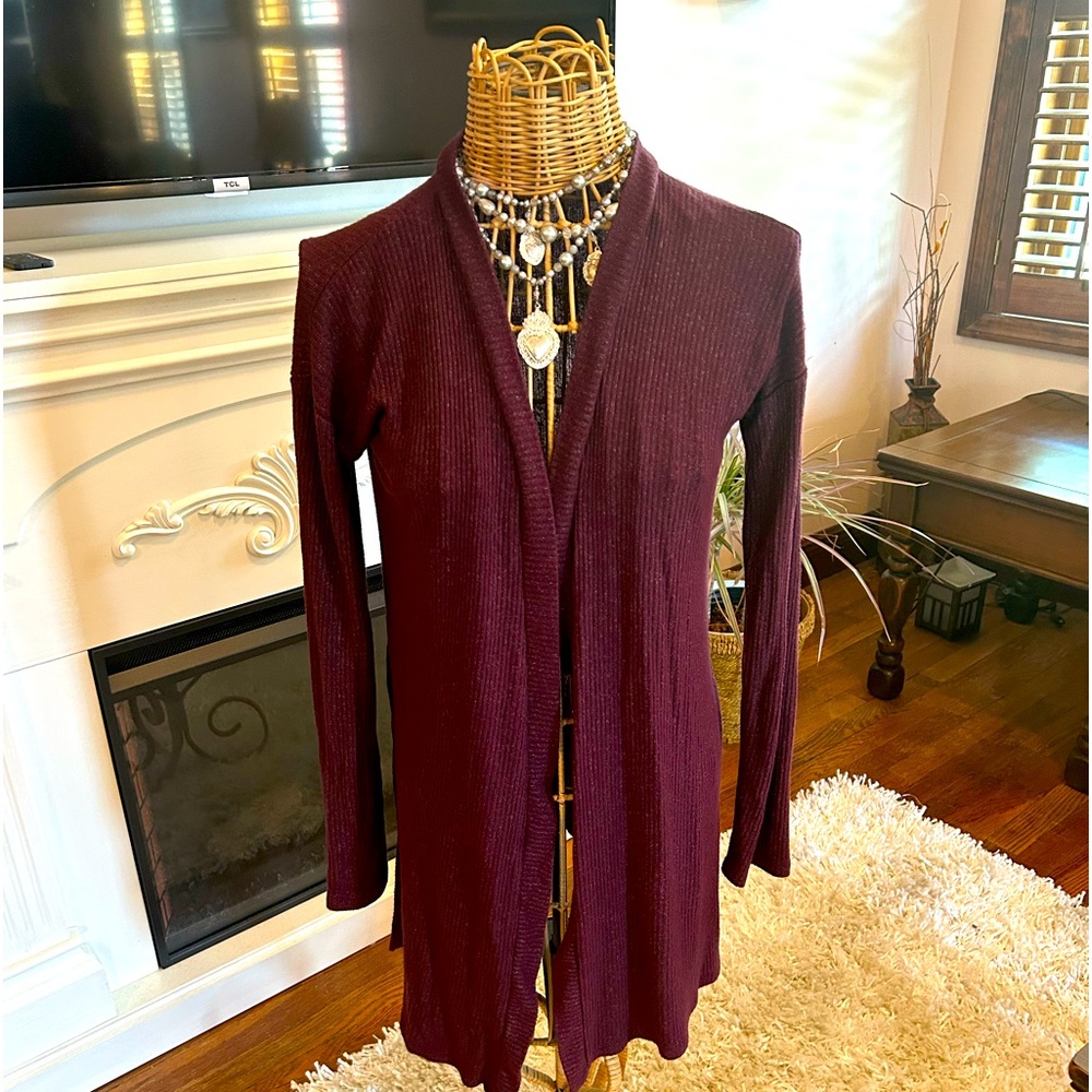 Aeropostale berry ribbed beautiful cardigan autumn fall